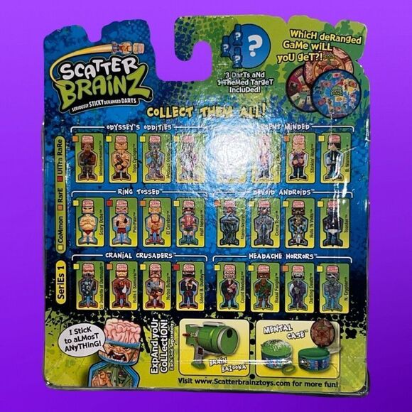NIP Scatter Brainz Sticky Dart 3 Pack Series 1 Nutso Butso & 2 Mystery Darts B4 - Picture 2 of 5